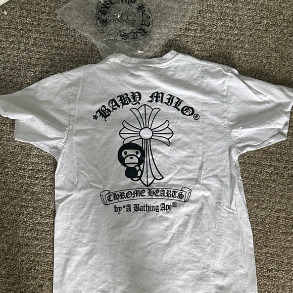 White Chrome Hearts X Bape Tshirt Medium - Picture 2 of 4